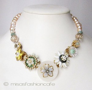 （画像用） NY お花ネックレス 　真珠・バロックパール