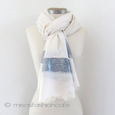 （画像用） スパンコール ストール（大） ヌーディーホワイト再販！
