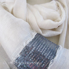 （画像用） スパンコール ストール（大） ヌーディーホワイト再販！