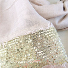 （画像用） スパンコール ストール（大） ピンクベージュｘゴールド