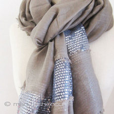 （画像用） スパンコール ストール（大） スモーキーブラウン