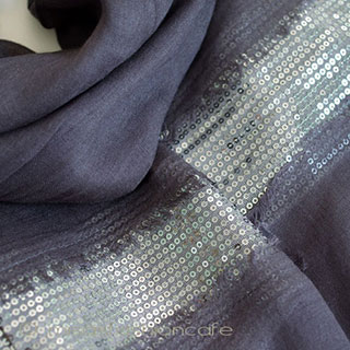 （画像用） スパンコール ストール チャコール・グレー（大判）