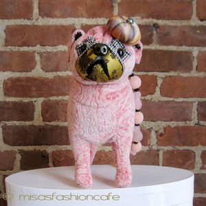 （画像用） クラッチ＆ハンドバッグ 　パグ　（ピンクのローズ）