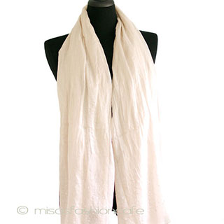 （画像用） ビジュー　ストール ベージュ＆クリアストーン大判