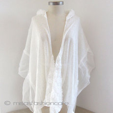 （画像用） お花 ストール （白）