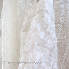 （画像用） お花 ストール （白）