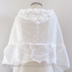 （画像用） お花 ストール （白）