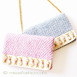 （画像用） ビジュー　ピンク ショルダーバッグ