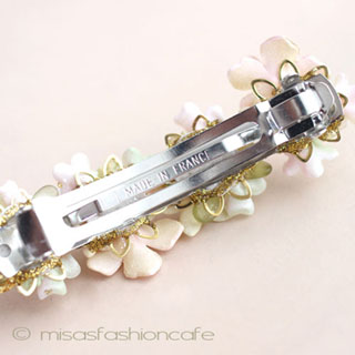 （画像用） CA/仏製　お花バレッタ フラワー＆パール