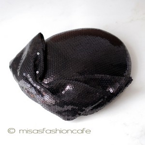 （画像用） ヘッドアクセサリー　ハット リボン・スパンコール