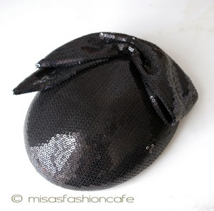 （画像用） ヘッドアクセサリー　ハット リボン・スパンコール