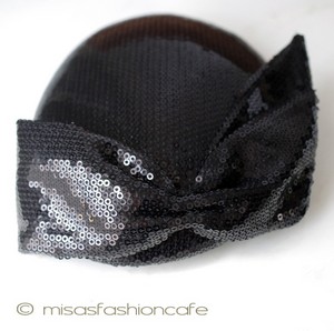 （画像用） ヘッドアクセサリー　ハット リボン・スパンコール