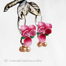 （画像用） スミレのお花　ピアス