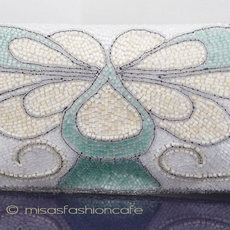 （画像用） クラッチ バッグ 　 アイボリーｘグリーン