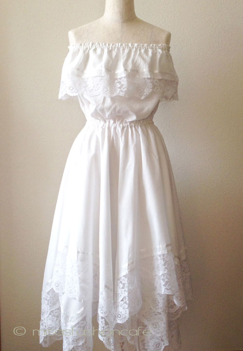 （画像用） 1点物　ビンテージ　 花レース　ワンピース