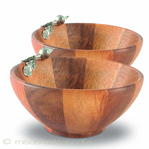 （画像用） お野菜カブ装飾・木製 サラダボウル2個セット