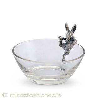 （画像用） ラビット・うさぎ装飾 脚付き　ガラスボウル