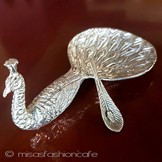 （画像用） クジャク鳥スパイス皿 スプーン付き調味料皿