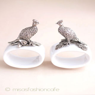 （画像用） キジ鳥＆どんぐり　セット ナプキンリング２個