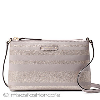 （画像用） ケイトスペード　バッグ キラキラ　ストライプ