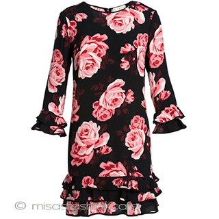 （画像用） ケイトスペード　ドレス ローズ花柄ワンピース