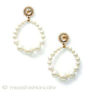 （画像用） ケイトスペード　ピアス 大振りパールフープ