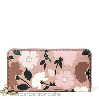 （画像用） ケイトスペード長財布 花柄　モーブピンク