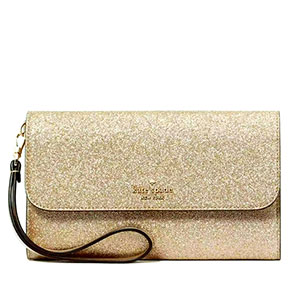 （画像用） KateSpadeゴールド金 お財布兼バッグ２Way
