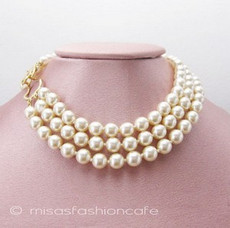 （画像用） KJL ネックレス　3連パール