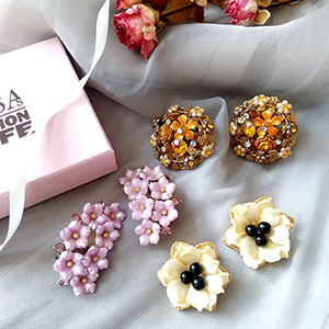 （画像用） ヴィンテージイヤリング 「フラワー」３点セット