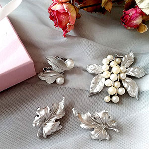 （画像用） TrifariトリファリSET 「銀の葉」3点セット