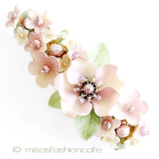 （画像用） ヘアーバレッタ お花　フランス製