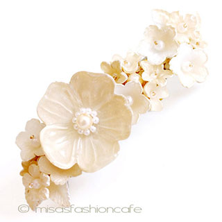 （画像用） ヘアーバレッタ パール　再販！