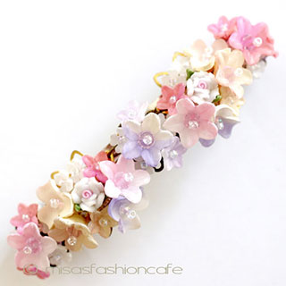 （画像用） ヘアーバレッタ お花　フランス製