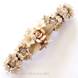 （画像用） ヘアバレッタ 再販！ お花　フランス製