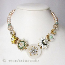 （画像用） NY お花ネックレス 　真珠・バロックパール