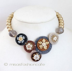 （画像用） NY お花ネックレス モカ・ゴールド