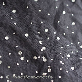 （画像用） ビジュー　ストール グレー＆クリアストーン大判