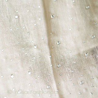 （画像用） ビジュー　ストール ベージュ＆クリアストーン大判