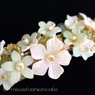 （画像用） CA/仏製　お花バレッタ フラワー＆パール
