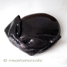 （画像用） ヘッドアクセサリー　ハット リボン・スパンコール