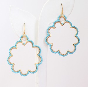 （画像用） FlyingLizard　ピアス 18K ターコイズフープ