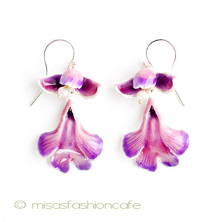 （画像用） ピアス　または　クリップ 真珠ランの花ピアス