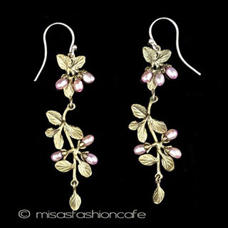 （画像用） ピアス　または　クリップ 真珠ハーブ（タイムの葉）