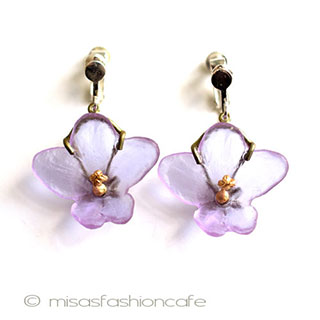 （画像用） マイケルミショーすみれ ピアス　または　クリップ