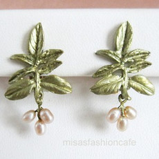 （画像用） マイケルミショー イヤリング 真珠・藤の花　再販