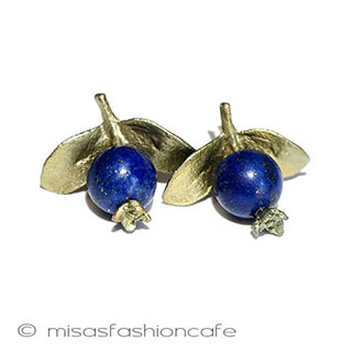 （画像用） マイケルミショー　ピアス 天然石ブルーベリー再販