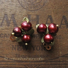 （画像用） マイケルミショー イヤリング 真珠のクランベリー