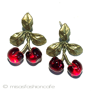 （画像用） マイケルミショー　ピアス ガラスのチェリー再販