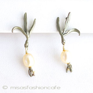 （画像用） マイケルミショー 玉ネギ 真珠 ピアス